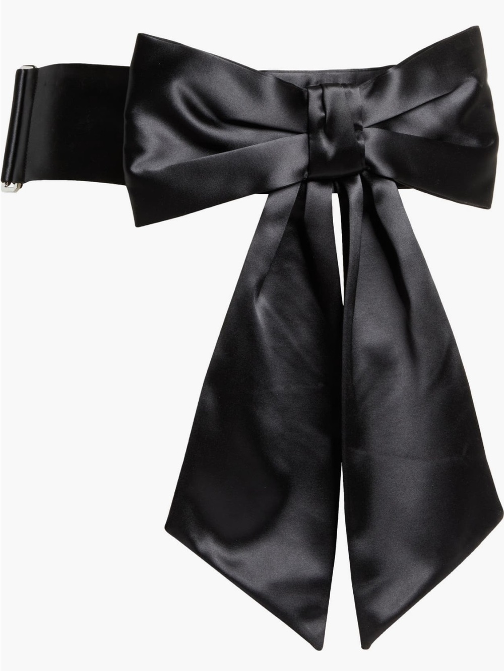 Sandy Liang Black Satin Bow Belt - Picture 4 of 8